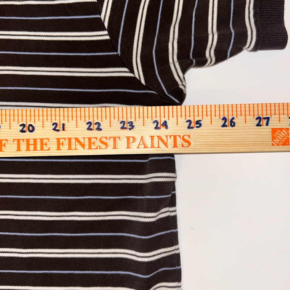 Polo Ralph Lauren‎ VINTAGE brown white blue stripe short sleeve polo size Large - Picture 10 of 11